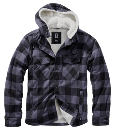 Brandit Lumberjacket μπουφάν με κουκούλα, μαύρο-γκρι