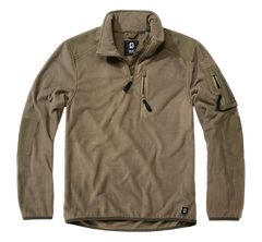 Brandit Φούτερ Fleece με Φερμουάρ Ripstop, λαδί