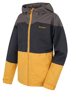 HUSKY Nicker K παιδικό hardshell μπουφάν, σκούρο γκρι/ανοιχτό μουσταρδί