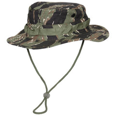 MFH GI Bush Rip-Stop American Hat with Chin Strap, Tiger Stripe