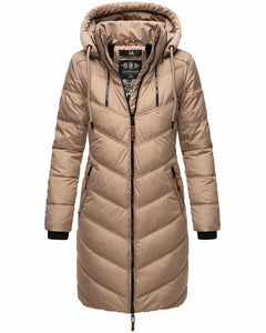 Marikoo ARMASA women's winter jacket, Taupe grey