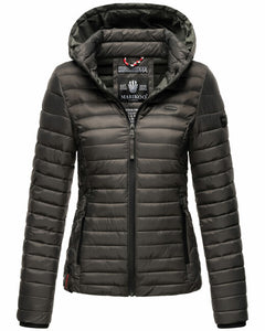 Marikoo Samtpfote women's transitional jacket with hood, anthracite