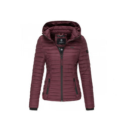 Marikoo Samtpfote women's transitional jacket with hood, burgundy