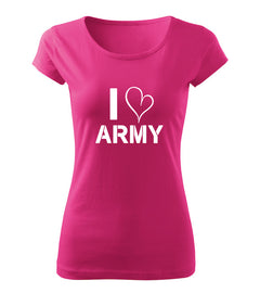 DRAGOWA ženska majica I love army 150 g/m², roza