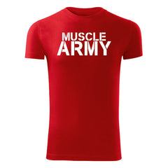 DRAGOWA μπλουζάκι fitness muscle army 180 g/m², κόκκινο