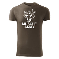 DRAGOWA μπλουζάκι fitness muscle army team 180 g/m², λαδί