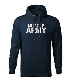DRAGOWA moški pulover s kapuco muscle army 320 g/m², temno modra