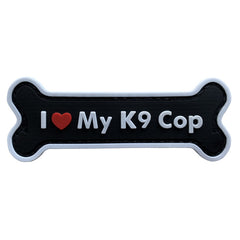 WARAGOD I love my K9 Cop našitek PVC, črna