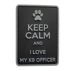 WARAGOD Keep Calm and I love my K9 PVC črno siva našitek