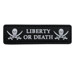 WARAGOD Liberty или Death PVC нашивка, черно-бяла