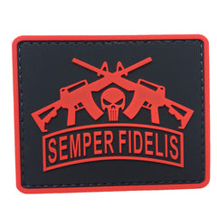 WARAGOD Semper Fidelis PVC našitek, rdeča