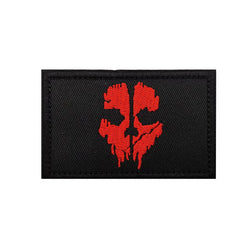 WARAGOD Call of Duty Ghost Mask Κεντητή Σήμανση, Μαύρο-Κόκκινο
