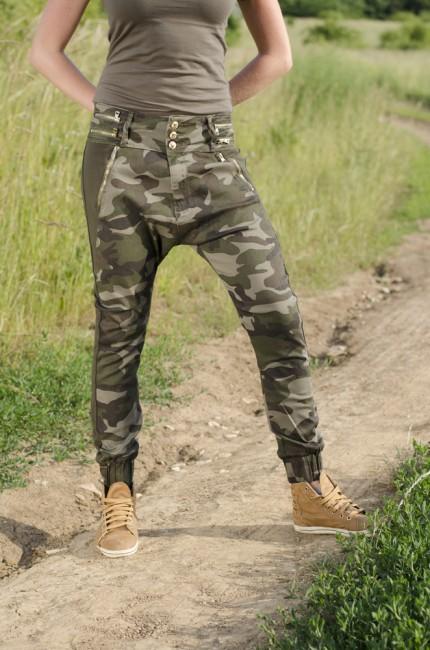 O&T Garment дамски панталон дънка с ниско талие, горска