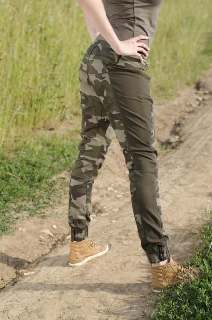 O&T Garment дамски панталон дънка с ниско талие, горска