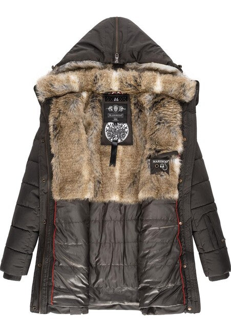 Marikoo LIEBLINGS JACKE дамско зимно яке с качулка, Anthracite