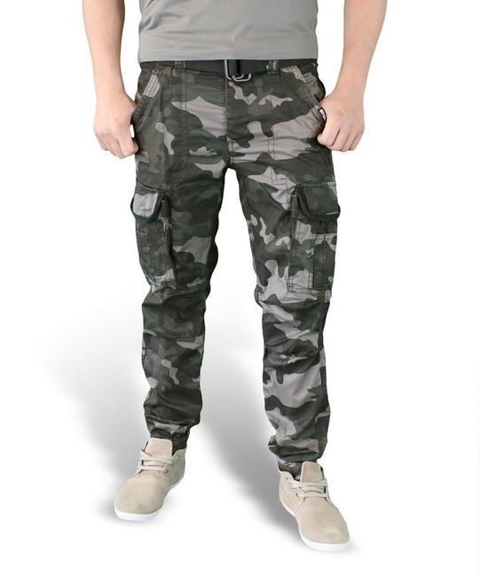 Surplus Premium Slimmy панталон, черен-камуфлаж
