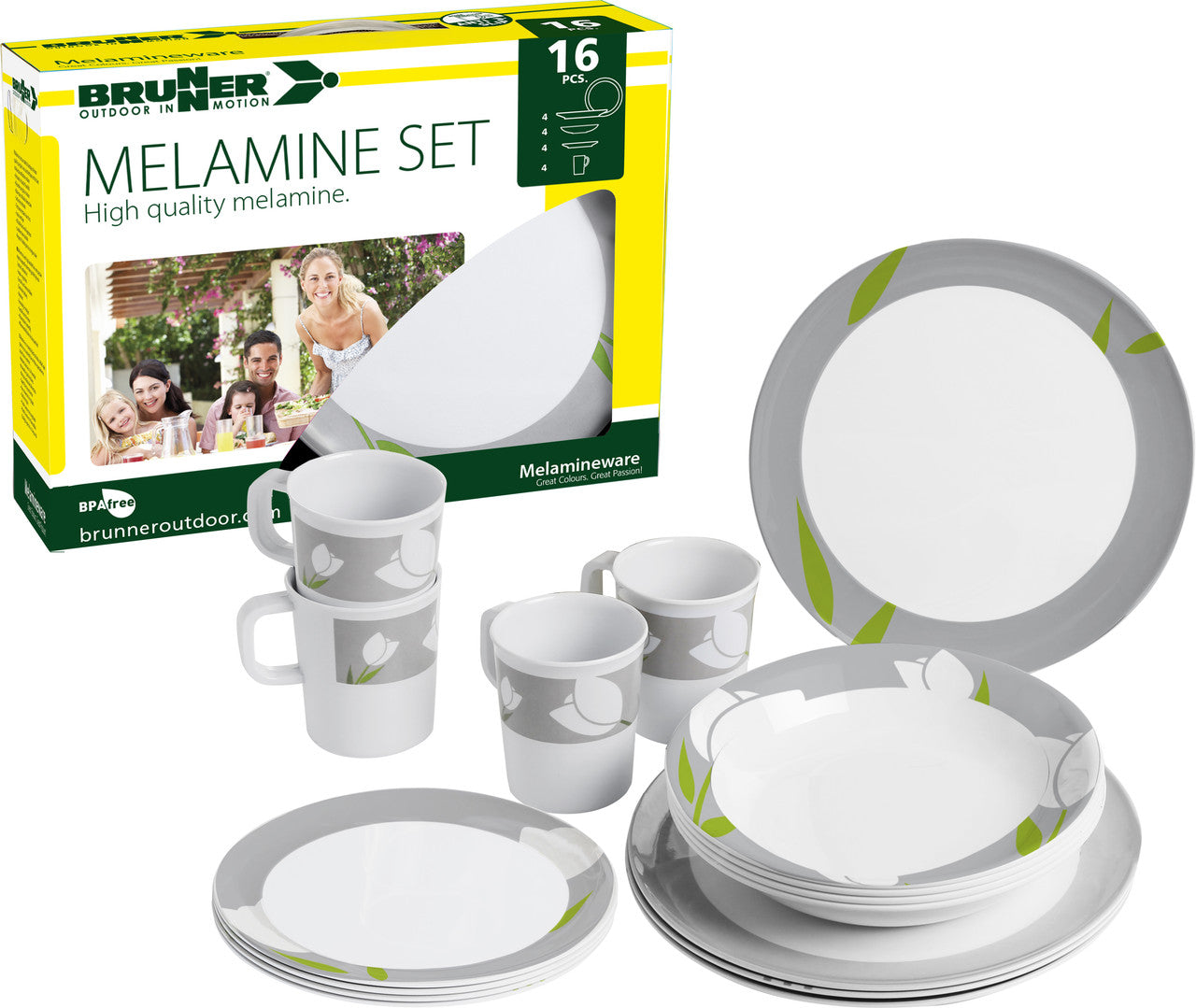 Brunner Melamine Set Tulip комплект кухненски съдове, бял