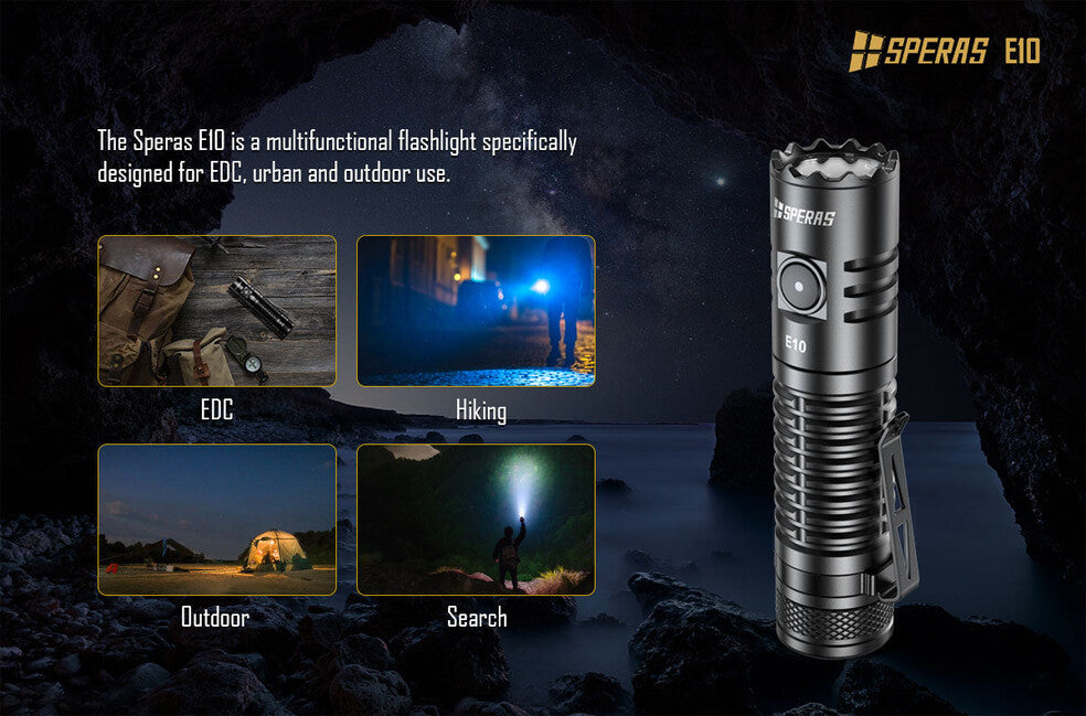 Speras E10 φακός Outdoor Camping EDC 1300LM 175M