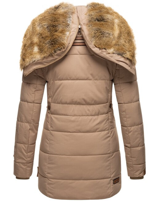 Marikoo LIEBLINGS JACKE дамско зимно яке с качулка, Taupe