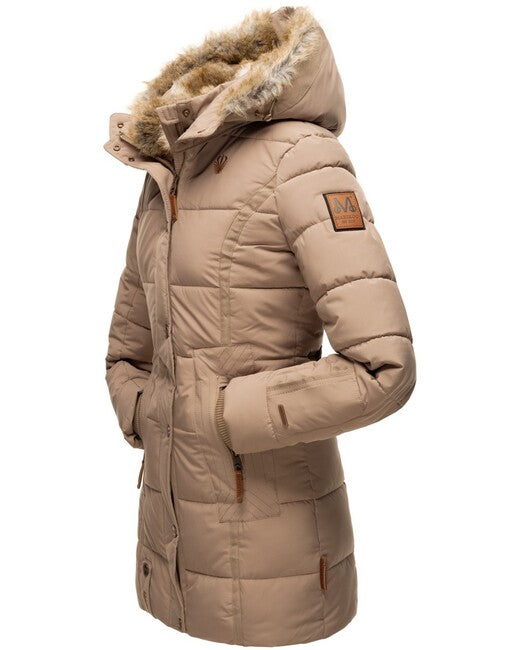 Marikoo LIEBLINGS JACKE дамско зимно яке с качулка, Taupe