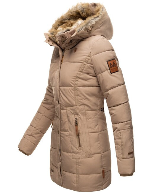 Marikoo LIEBLINGS JACKE дамско зимно яке с качулка, Taupe