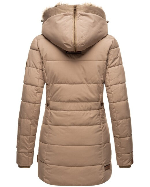 Marikoo LIEBLINGS JACKE дамско зимно яке с качулка, Taupe