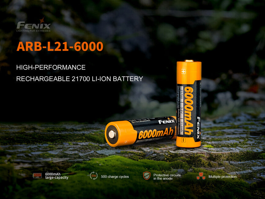 Fenix 21700 презареждаема батерия Li-Ion, 6000 mAh