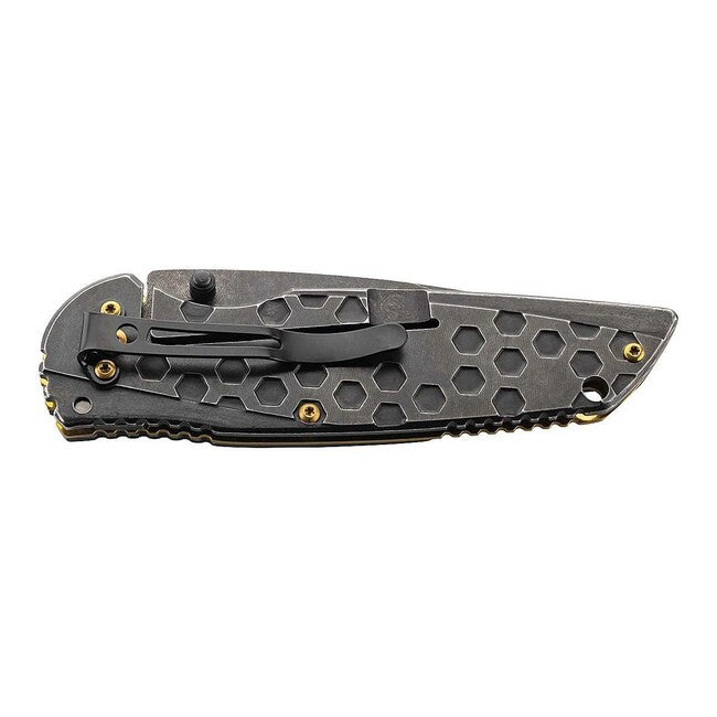 Herbertz джобен нож едноръчен 8,6cm, неръждаема стомана, месинг, Stonewash
