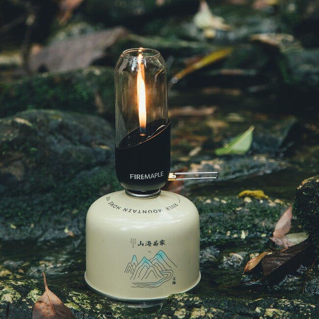 Fire Maple газова лампа с боросиликатно стъкло, черна