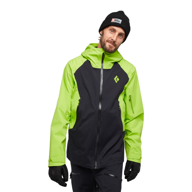 Black Diamond Recon Lt Stretch Shell ски яке мъжко, черно-лайм зелено