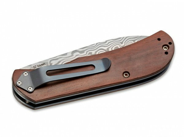 BÖKER® Exskelibur II джобен нож 7 см, дамаск, дърво Cocobolo