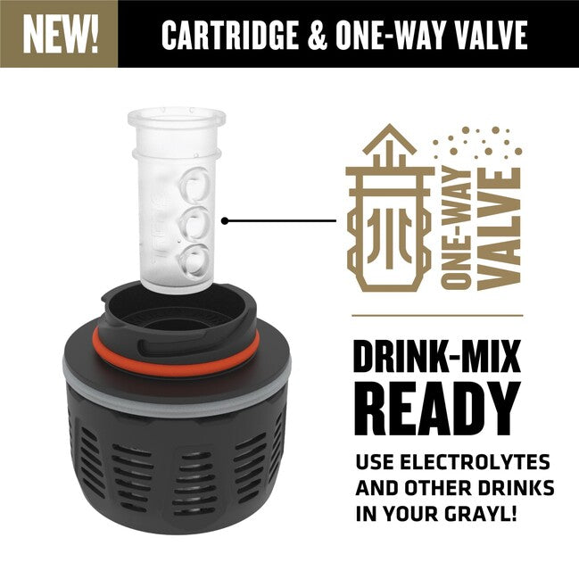GRAYL GeoPress™ Purifier филтърна бутилка Titanium + Cook Lid, маслинено Drab