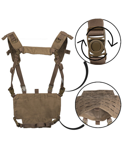 Mil-Tec CHEST RIG тактически елек лек с LASER панел, тъмен койот