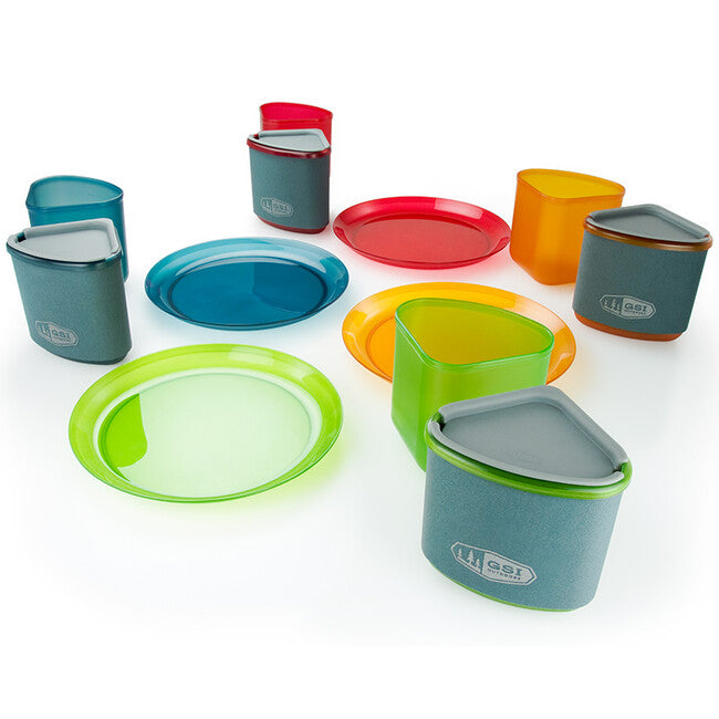 GSI Outdoors Infinity 4 Person Compact Tableset готварски комплект за 4 човека, многоцветен