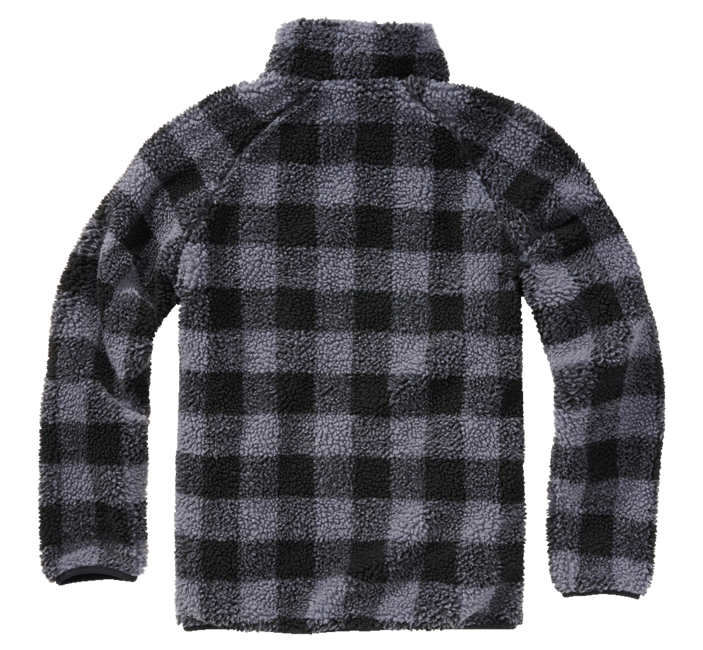 Brandit Teddyfleece Troyer флисов суитшърт, черен/сив