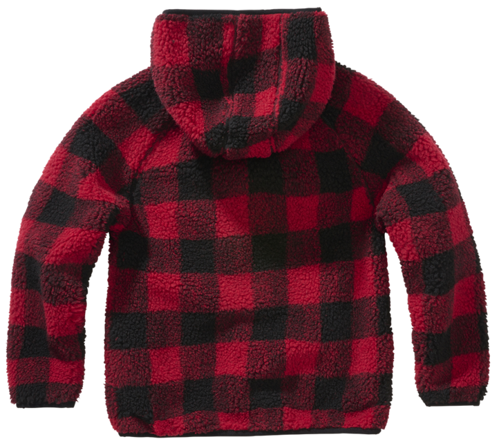 Brandit Teddyfleece яке детско с качулка, червено/черно