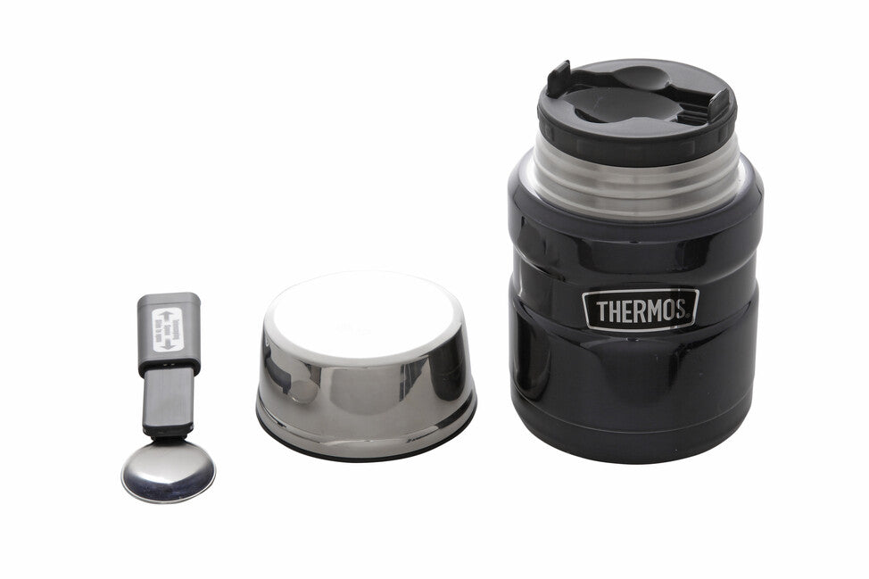 Thermos King контейнер за храна с лъжица, тъмносиня, 0,47 л