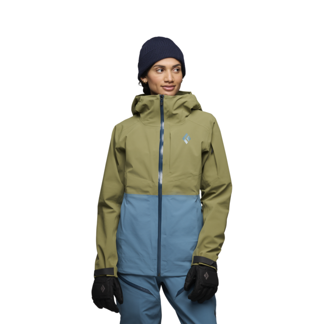 Black Diamond Recon Stretch Ski Shell ски яке дамска, крег зелено-поточно синьо