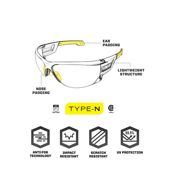 Mechanix Type N защитни очила clear рамка