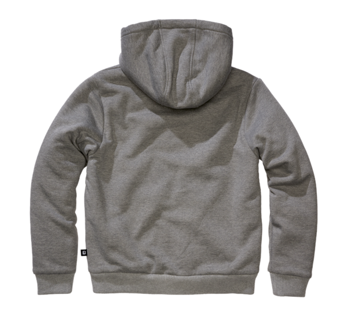 Brandit Sweatjacket суитшърт мъжки с топла подплата Teddylining, тъмносив меланж