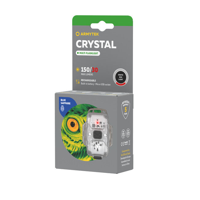 ArmyTek Crystal синьо преносимо светодиодно фенер F07001B, синьо, прозрачно