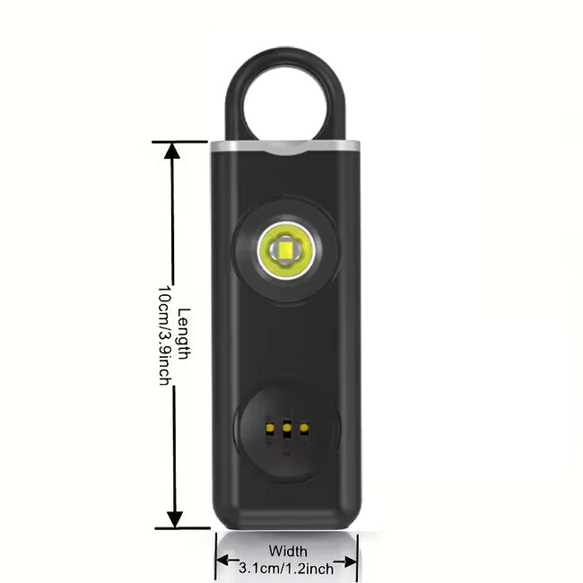 W&G SHIELD SOS личен алармен уред със LED светлина и спусъков изтегляч, черен