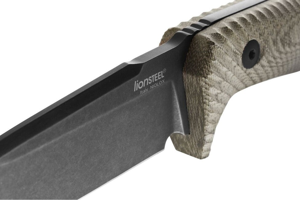 Lionsteel T5B дага средно дълга платно микарта дръжка CVG, зелена