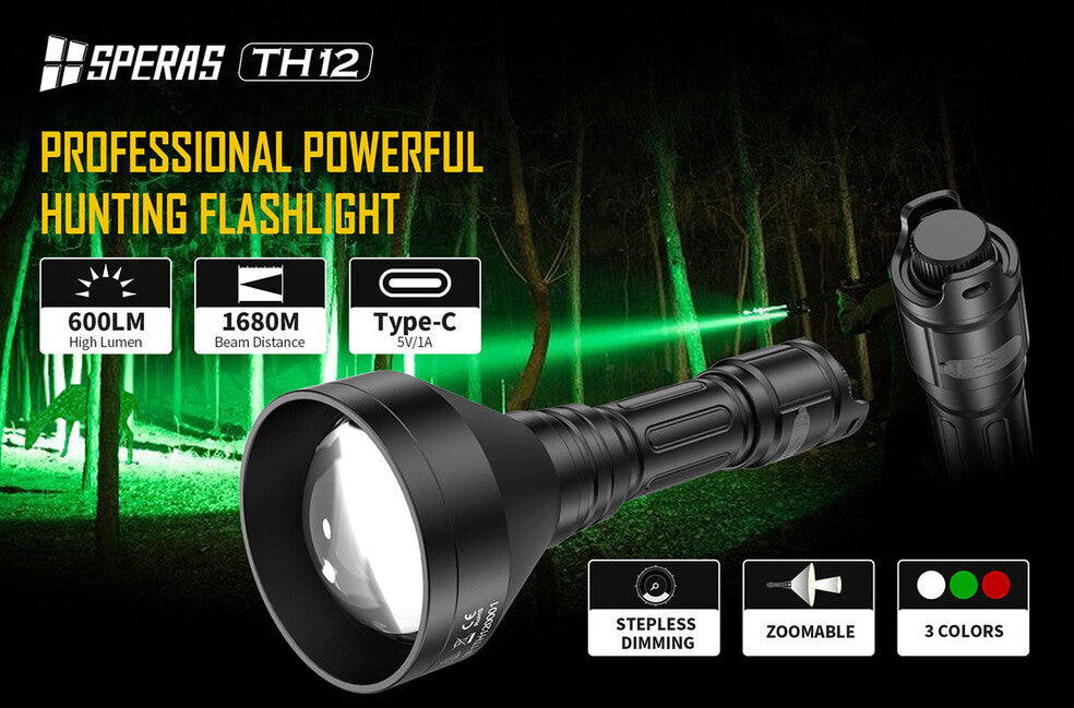 Speras TH12K комплект за ловна фенерна светлина 1680M 600LM