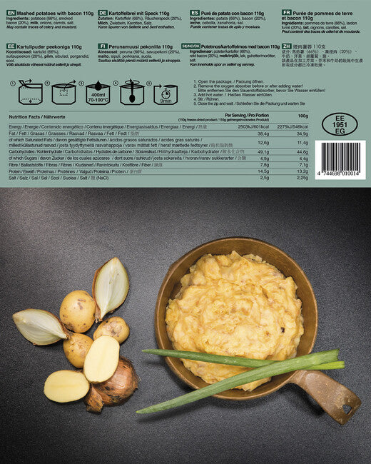 TACTICAL FOODPACK® картофена каша и сланина тактическа храна