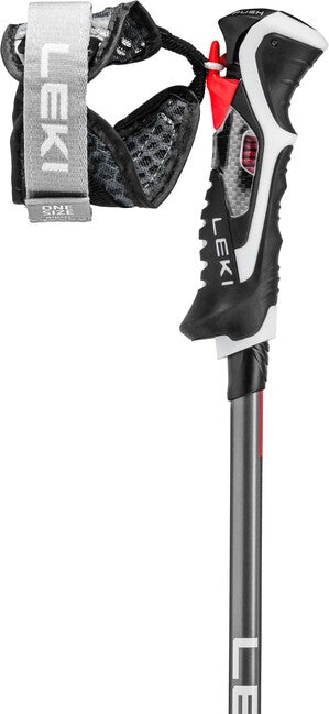 LEKI Carbon 14 3D слаломни ски щеки, черна/тъмноантрацит/светлочервена
