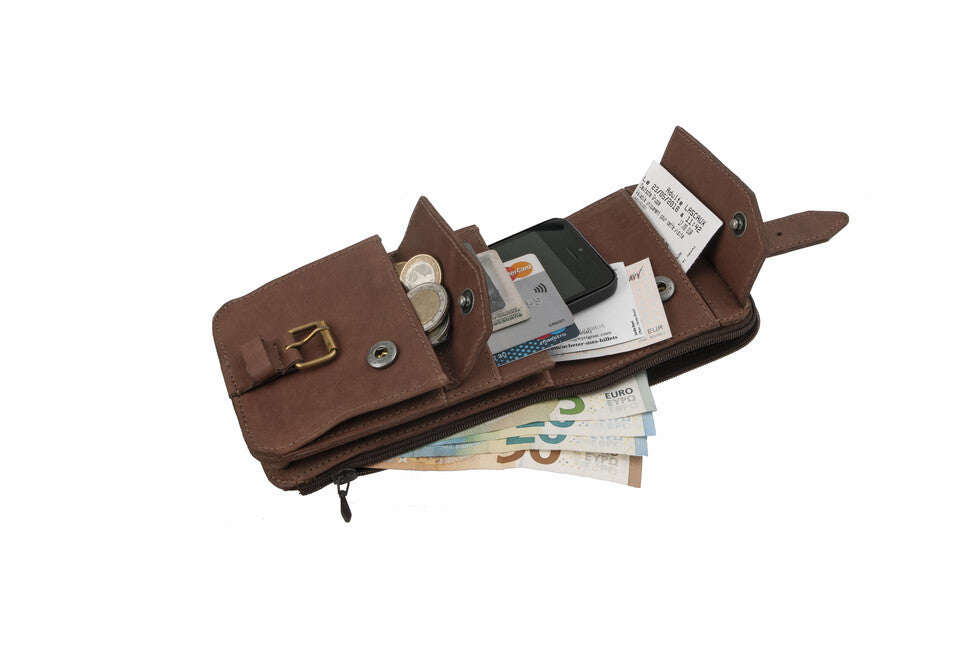 BasicNature Safe кожена чантичка за кръста