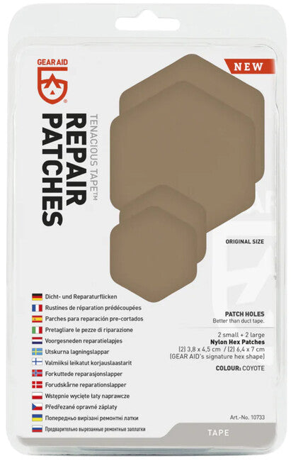 GearAid Tenacious Tape ремонтни кърпи, койот, 4 бр.