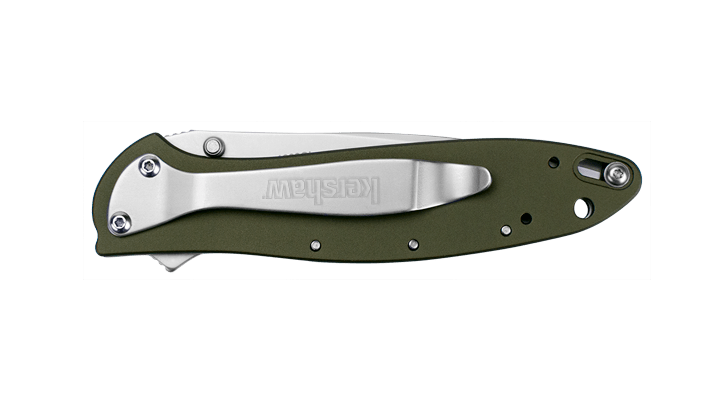 Kershaw Leek джобен нож 7,6 см, маслинено зелен, алуминий