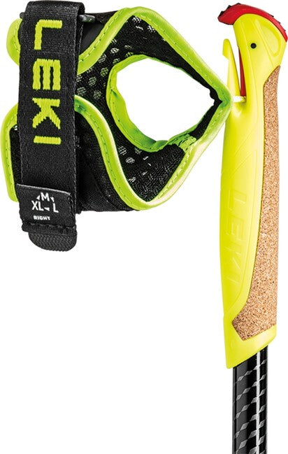 LEKI Evotrail FX.едно TA палки за алпийски бег, черна-неонова жълта-тъмна антрацит